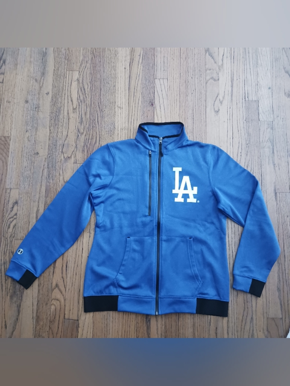 Holloway Ladies Medium Blue Fleece Jacket with Black Trim